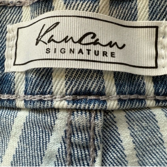 KANCAN ⭐ High Rise Striped Denim Shorts ✨ Button Fly Size 26 - Picture 5 of 10